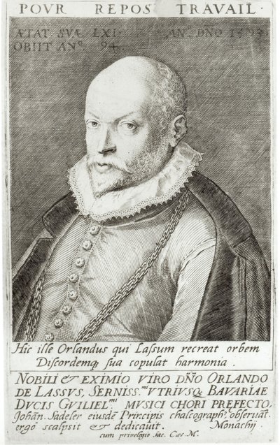 Portrait of Roland de Lassus by Jean or Johann Sadeler